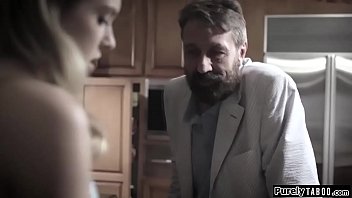 Preview 2 of Sex Xxxx Viedo - Nervous busty teen fucked in the kitchen by best friend