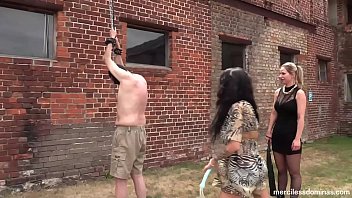 Preview 1 of Dick Slips In Pussy - Gepr&uuml_gelt - Hard Outdoor Whipping with SweetBaby and Lady Deluxe
