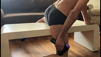 Preview 2 of Turkish Prostitute - Stretching on Table with Massager in underwear