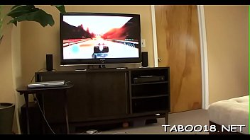 Preview 1 of Sonneleon Xes Videos - Sexy brunette teen likes the smack of a giant palpitating shaft