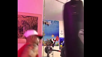 Preview 3 of Mom In Lawr - THE MARTIAL ARTIST FIT PORN STAR MAXXX LOADZ WORKING OUT ON HEAVY BAG