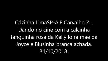 Preview 1 of Bur Kichudai - Cdzinha LimaSp Dando no cine com a calcinha Tanguinha rosa da Kelly loira mae da Joice 31 10 2018