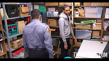 Preview 1 of Big Ponnix - Straight Black Twink Caught Hiding Items He Stole In Interrogation Room Gets Fucked By Gay Bear Security Guard For No Cops Called