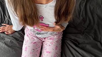 Preview 1 of 16 Year Xxx 2018 Hd - horny teen 18yo in pajama fingering pussy squirt and get cumshot from big cock