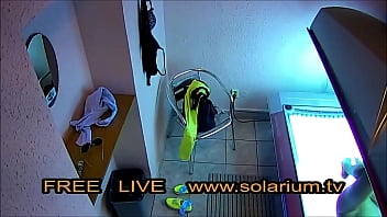 Preview 2 of Klaudia Koll Anal - Beautiful girl with nice big breasts masturbates under the www.solarium.tv