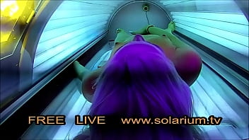 Preview 3 of Klaudia Koll Anal - Beautiful girl with nice big breasts masturbates under the www.solarium.tv
