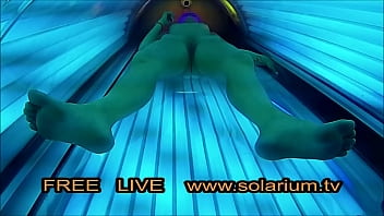 Preview 4 of Klaudia Koll Anal - Beautiful girl with nice big breasts masturbates under the www.solarium.tv