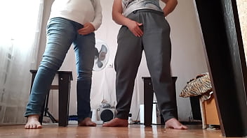 Preview 1 of Aarmi Sex - We masturbate with our stepsister in clothes so that our parents don&#039_t catch us