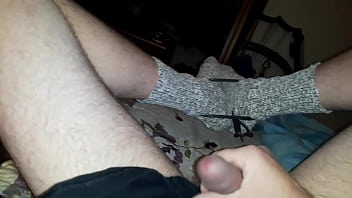 Preview 1 of Naked News Male Erection - Edgar293...Feet tied making myself cum
