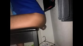 Preview 2 of Mother And Dayghter - Teen boy pound himself with 12 inches dildo
