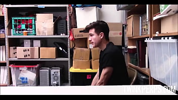 Preview 1 of Semiy Sex - Young Straight Twink Shoplifter Caught Stealing Clothes Fucked By Gay Black Mall Cop With Huge Cock