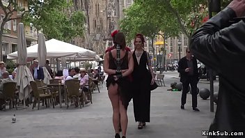 Preview 3 of Red Sunney Leione Xxx - Lezdom in public for Spanish hottie