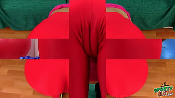 Preview 2 of 123xxxxx Ggggg - Perfect Cameltoe and Ass In Tight Red Spandex Working Out Babe