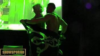 Preview 4 of Creampie Puasy - Hot pornstars couple striptease on stage
