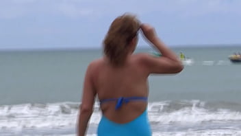 Preview 2 of Mega Clas - I couldn&#039_t resist any longer and on the beach I was fucked by my stepson,  he came inside me
