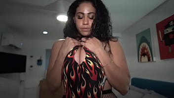 Preview 1 of Ganggang Amerika - Sexy Big Tit Latina Milf takes Huge Load