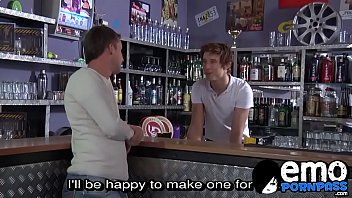 Preview 1 of Mom And Step Son Sleep Bed - Young bartender pounding his cute gay customer
