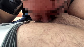 Preview 3 of Vintage Ebony Double Penetration - Mamando coroa da rola cabe&ccedil_uda no carro