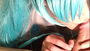 Preview 4 of Familly Secret - Hatsune Miku Crossplay Blowjob 2
