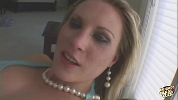 Preview 2 of Public Cr Hole - Busty blonde does an interview before she gags on a cock and takes it whole