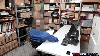 Preview 2 of Crazy Hungry - Tiny Asian teen thief caught by dirty big dick mall cop