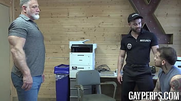 Preview 2 of Hendiesex Sex - Perp Keith Foxxx devours the muscled officer and his hairy stepdads huge dicks