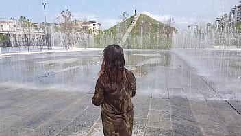Preview 4 of Negro Mon - My StepMom Flashes her big Tits and Hairy Pussy in the City center