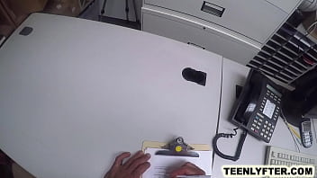 Preview 1 of Creamy In Brazzer - Teen thief &amp_ corrupted cops - rough threesome sex