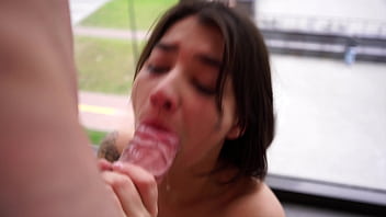 Preview 3 of Horse Anal Creampie Beastiality - Cute brunette sucks dick to pay rent