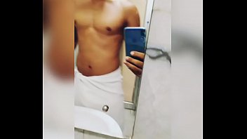Preview 1 of Xbporn - desi twink jerking off his big dick in hotel washroom
