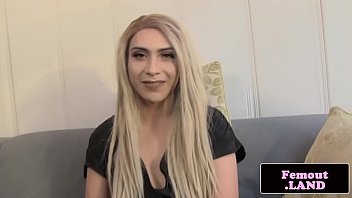 Preview 1 of Mashali Bhai Sex - Tranny newbie jerks off and rubs her asshole