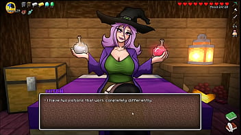 Preview 2 of Sxsx Beeig Goof - HornyCraft [ Parody Hentai game PornPlay ] Ep.41 Witch is testing potion to grow GIANT COCK !