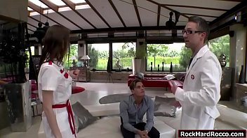 Preview 1 of Xxx Vibeo - Busty nurse gets fucked by two big cocks