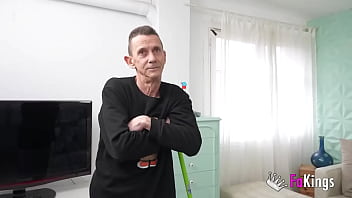 Preview 1 of Group Sexx Blacked - Today Lola Bratz meets the maintenance man! Is that the broom hanging between her legs?