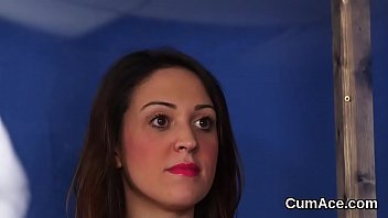 Preview 3 of Anal Wife Husband Watches - Feisty stunner gets cumshot on her face sucking all the love juice