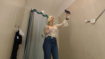 Preview 2 of Xnxx New Year - See Through Clothes Try on Haul in dressing room | Transparent top No Bra