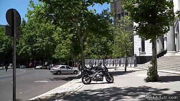 Preview 2 of Sakha - Blonde euro slut gets dp in public