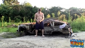 Preview 2 of Jordy Xxi - Jock thug Elijah Knight strokes big dick on roadside