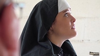 Preview 2 of Beata Natasha - Sexy young nun has sex for the first time with a grandpa in the confessional
