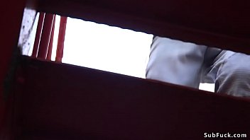 Preview 1 of Couples Horni - Brunette gets orgy fucked at theater