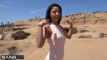 Preview 1 of Elena Yamamoto - Maya Bijou gets off on people watching her strip and fuck in public