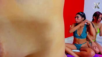 Preview 3 of Sunyleon Bed Wap - This slut gets rough throat fucked hard - drooling