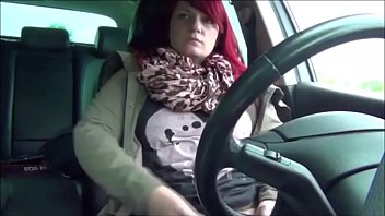 Preview 1 of Grandpa And Young Girl - Chunky Milf Redhead Pleasing Herself In The Car