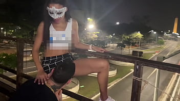 Preview 4 of Little Caprice Rimjob - Fomos expulso do uber,  e tivemos que transar no viaduto do ibira
