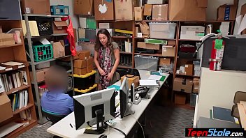 Preview 1 of Sunny Leone Single - Shy petite teen thief punish fucked by a LP officer
