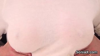 Preview 4 of Celebrati Mom - Cheating british mature lady sonia flaunts her enormous boobs