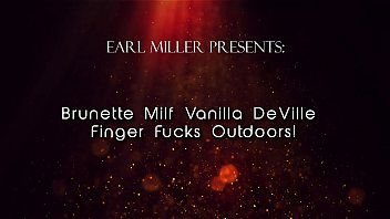 Preview 1 of My Gf Sex Xxx - Brunette Milf Vanilla DeVille Finger Fucks Outdoors!