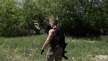 Preview 2 of Sma Vs Sd - Hot military guy masturbating and cumming after patrol in Ultra HD video