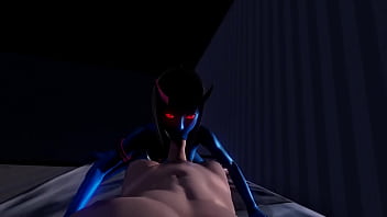 Preview 2 of Yuki Russian - Scary &amp_ Slutty Blue Demon Rides Big COCK- Bound By Lust- Game