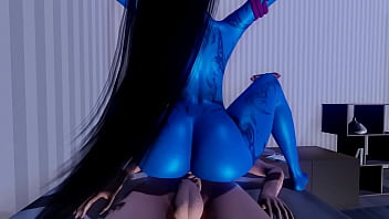 Preview 4 of Yuki Russian - Scary &amp_ Slutty Blue Demon Rides Big COCK- Bound By Lust- Game
